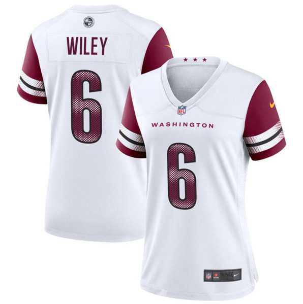 Women%27s Washington Commanders #6 Michael Wiley White Stitched Jersey Dzhi